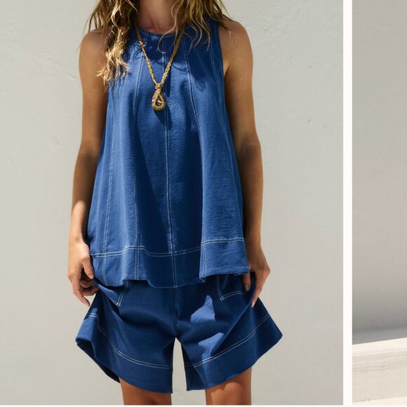 Free People Strada Set in Dark Denim - Picture 2 of 9